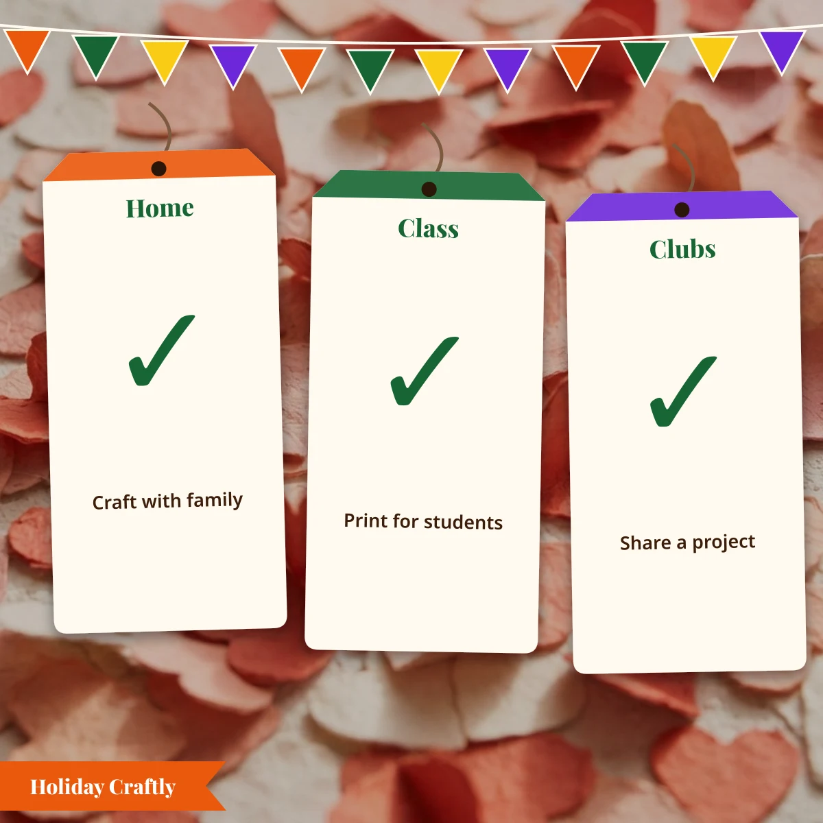 Allowed uses: crafting at home, printing for a class and sharing a project with a club